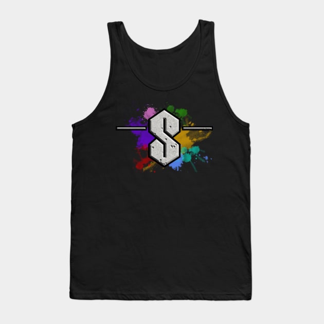 The "S" - Stone Color Splash Tank Top by Brony Designs